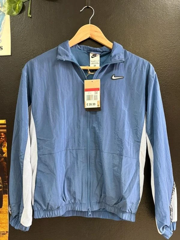Nike Windbreaker Jacket Blue Y2K Running Track Jacket Lightweight Sportswear Vin